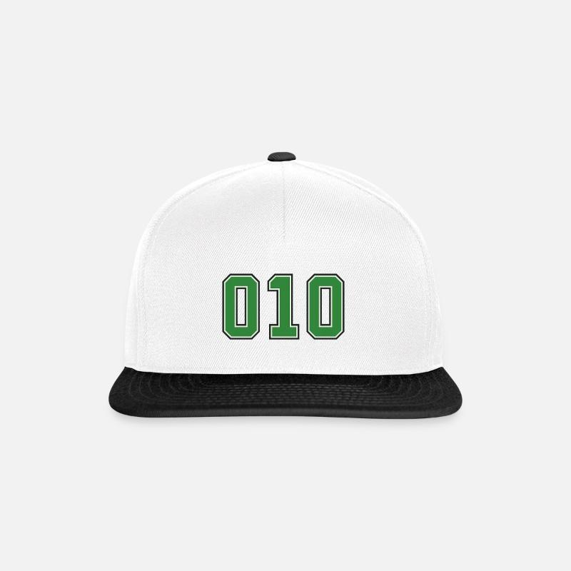010 Rotterdam Varsity Oldskool Hemd Design - Snapback Cap - Weiß/Schwarz