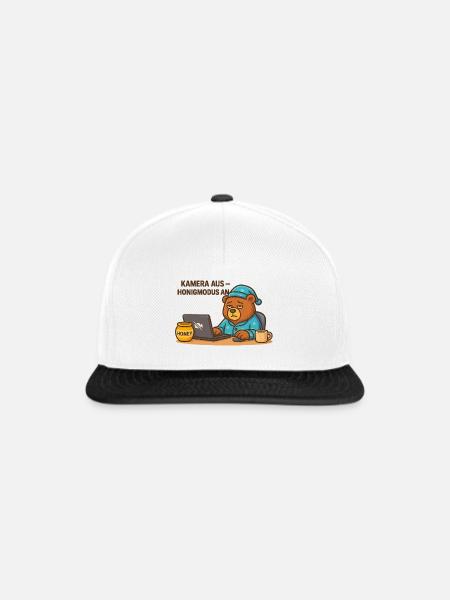 Kamera aus - Honigmodus an - Snapback Cap - Weiß/Schwarz