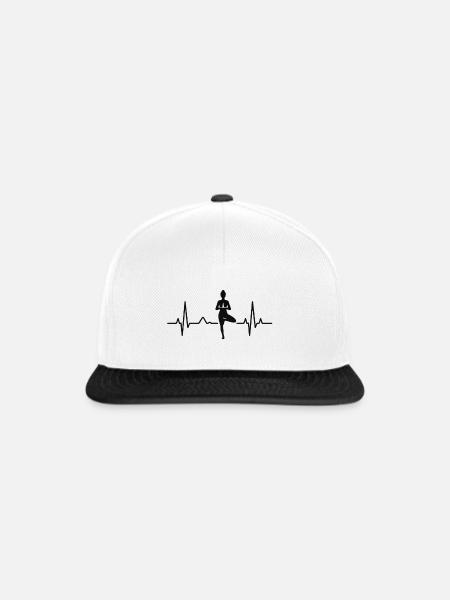 Herzschlag Yoga Silhouette - Snapback Cap - Weiß/Schwarz