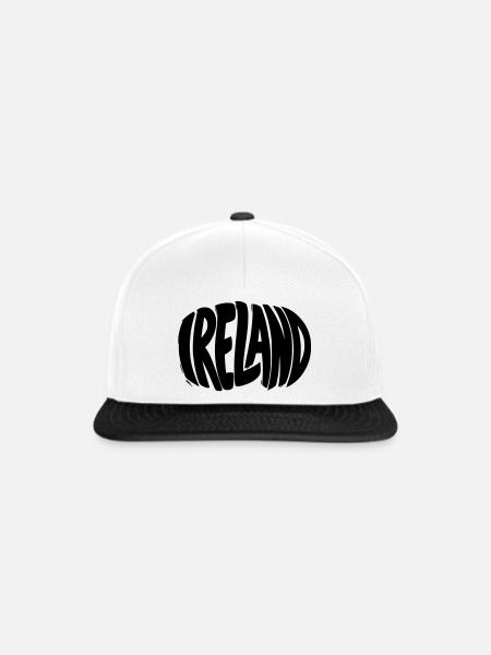 Irland - Ireland Schriftzug - Snapback Cap - Weiß/Schwarz