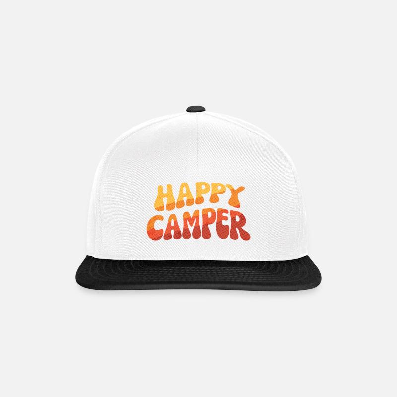 Happy Camper Gradient Text - Snapback Cap - Weiß/Schwarz
