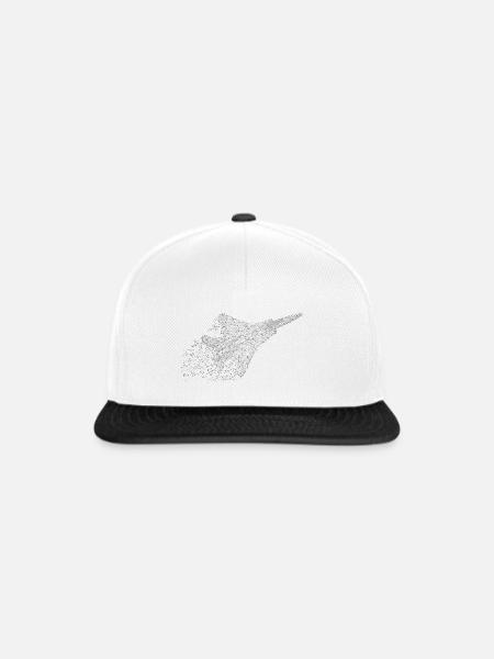Kampfjet in Low-Poly-Optik - Snapback Cap - Weiß/Schwarz