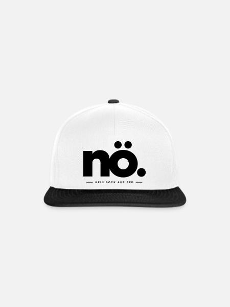 NÖ - Kein Bock auf AfD - Snapback Cap - Weiß/Schwarz