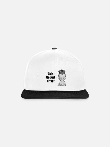 Seit Geburt Privat - Snapback Cap - Weiß/Schwarz