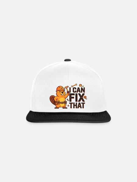 Handwerker Biber - Snapback Cap - Weiß/Schwarz