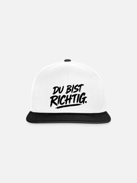 Du bist richtig - Snapback Cap - Weiß/Schwarz