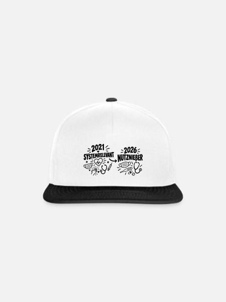 Vom Heldenstatus zum Nutznießer - Snapback Cap - Weiß/Schwarz