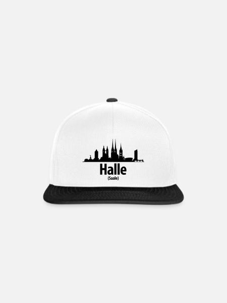 Halle Skyline - Snapback Cap - Weiß/Schwarz