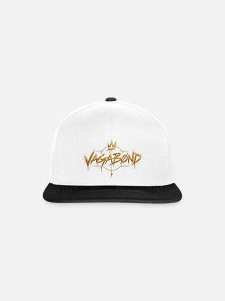 Vagabond Gold Graffiti Logo - Snapback Cap - Weiß/Schwarz