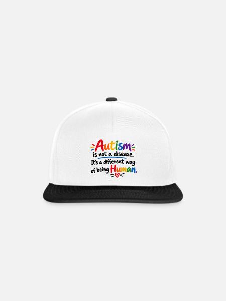 Autismus Akzeptanz Regenbogen Design - Snapback Cap - Weiß/Schwarz