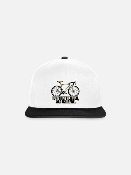 Ich trete lieber Fahrrad - Snapback Cap - Weiß/Schwarz
