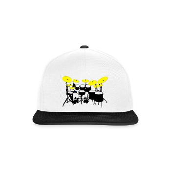 grand kit de batterie - Casquette snapback - blanc/noir - Devant