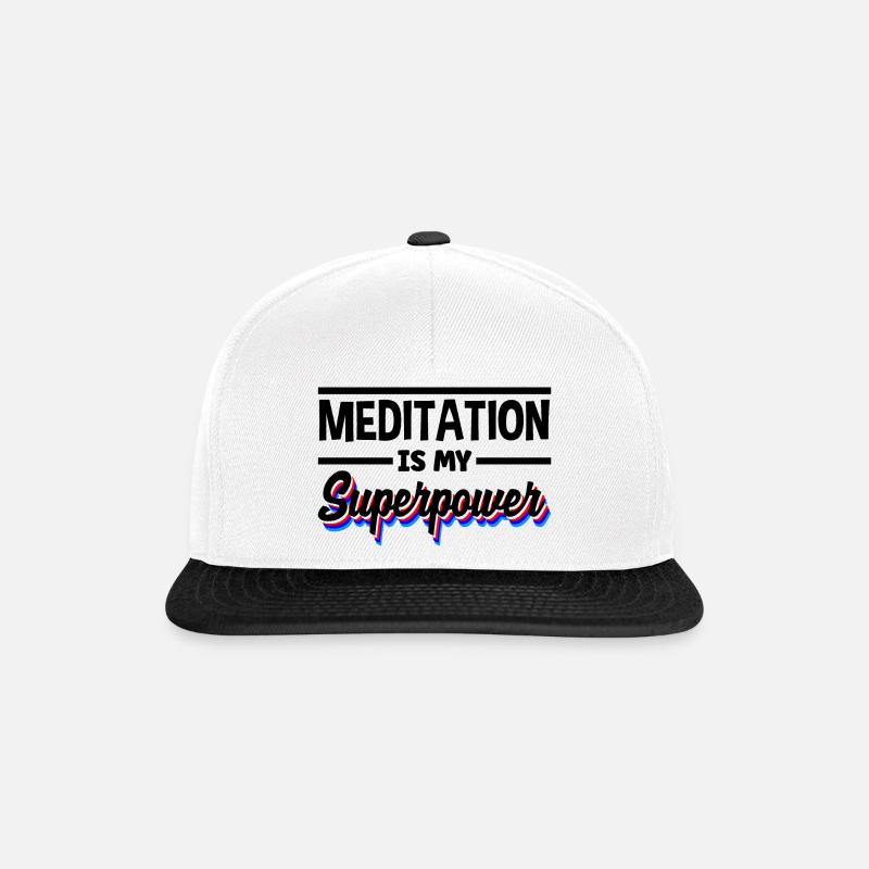 Warning I May Start Talking About Meditation At An - Snapback Cap - Weiß/Schwarz