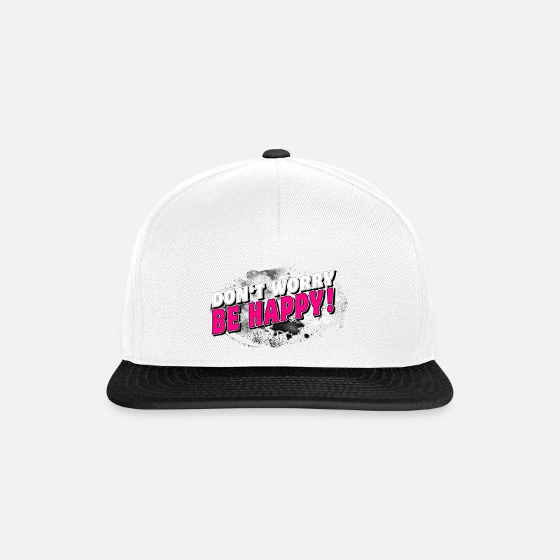 DON'T WORRY BE HAPPY > BACKGROUND stormy - Snapback Cap - white/black