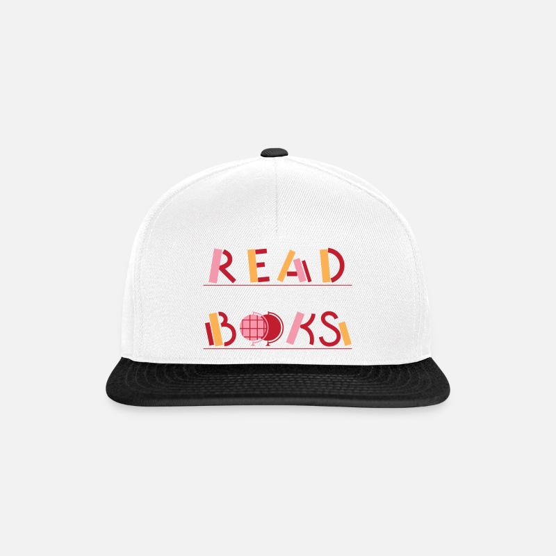 Lest Bücher - Snapback Cap - Weiß/Schwarz
