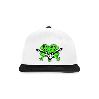 Frösche Gitarre Band Süße Zwei Frosch Freunde Team - Snapback Cap - Weiß/Schwarz - Vorne