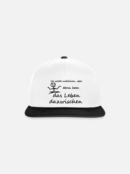 Ich wollte meditieren - Snapback Cap - Weiß/Schwarz