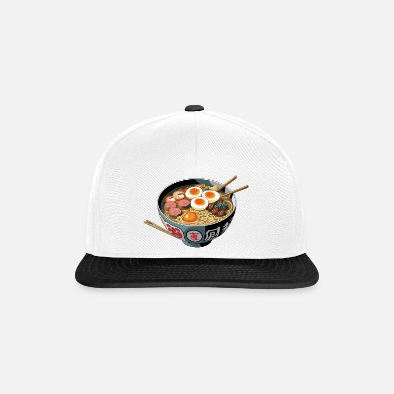 Bol de ramen Impression d’art - Casquette snapback - blanc/noir