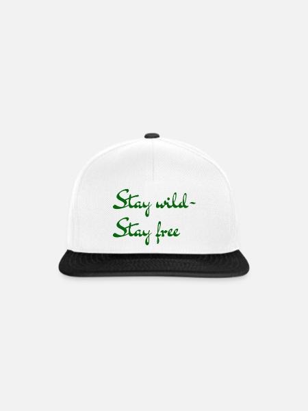 Stay wild Stay free - Snapback Cap - Weiß/Schwarz