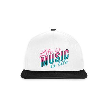 Life Is Music Is Life Statement for Musicians - Snapback Cap - white/black - Front
