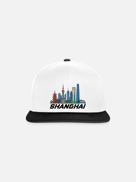 shanghai - Snapback Cap - Weiß/Schwarz