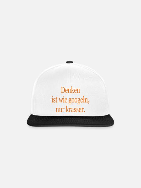 Denken - Snapback Cap - Weiß/Schwarz