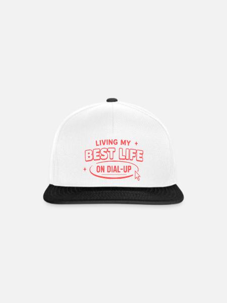 Bestes Leben im Dial-Up - Snapback Cap - Weiß/Schwarz