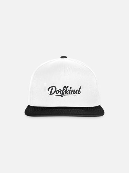 Dorfkind Schriftzug - Snapback Cap - Weiß/Schwarz