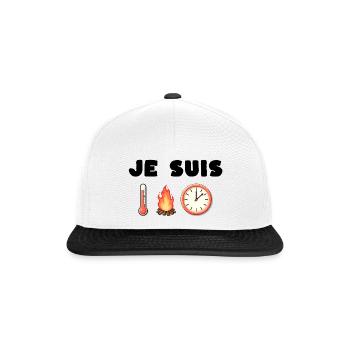 Rébus métier « Chauffeur » - Casquette snapback - blanc/noir - Devant