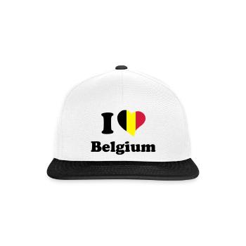 I love Belgium - J'aime la Belgique - Casquette snapback - blanc/noir - Devant