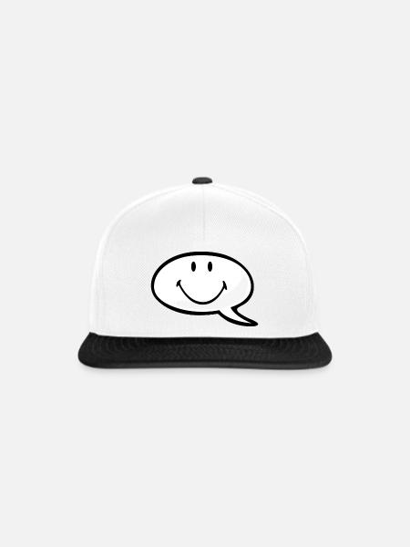 Smiley Speech Bubble - Snapback Cap - Weiß/Schwarz