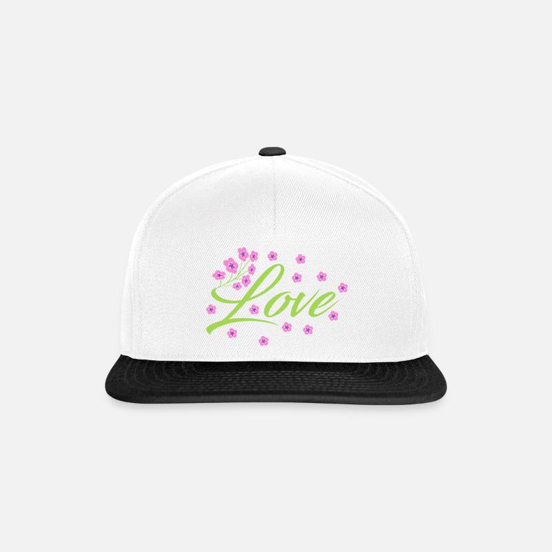 Amour - Fleurs - Casquette snapback - blanc/noir