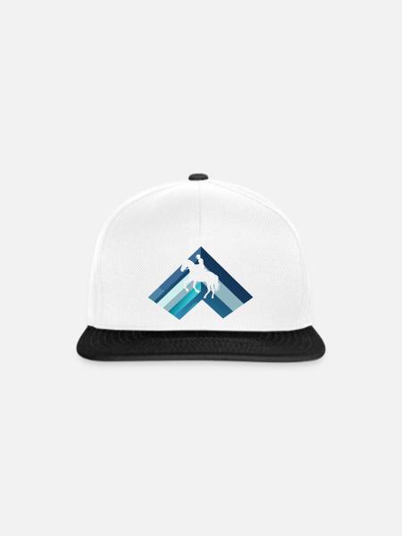 Pferd Pferde Wildpferd - Snapback Cap - Weiß/Schwarz