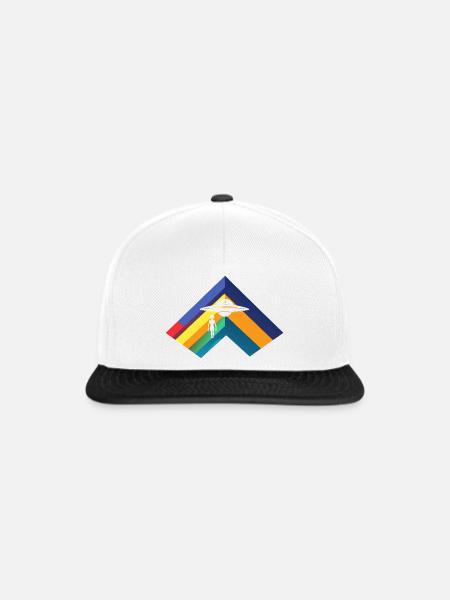 Raumschiff Untertasse - Snapback Cap - Weiß/Schwarz