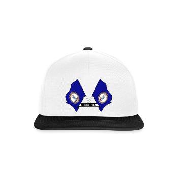 Zwei Flaggen mit dem Text VIRGINIA - Snapback Cap - Weiß/Schwarz - Vorne