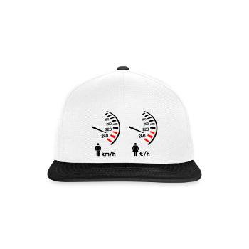 compteur de vitesse km/h et compteur de dépense  - Casquette snapback - blanc/noir - Devant