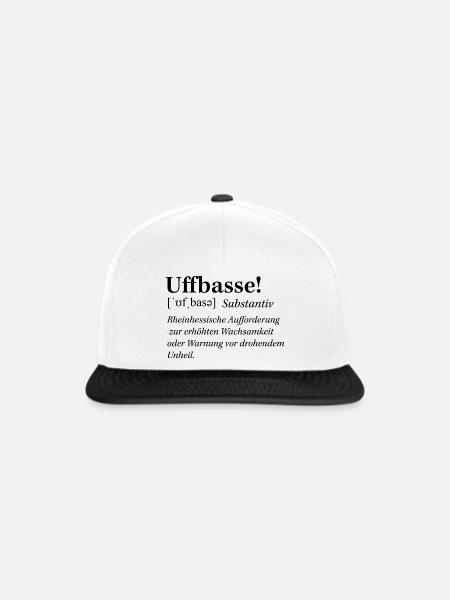 Mundart_Uffbasse - Snapback Cap - Weiß/Schwarz