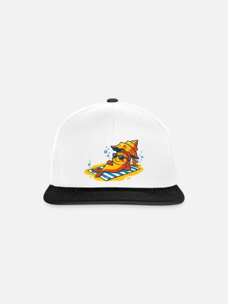 Fisch beim Sonnenbaden - Snapback Cap - Weiß/Schwarz