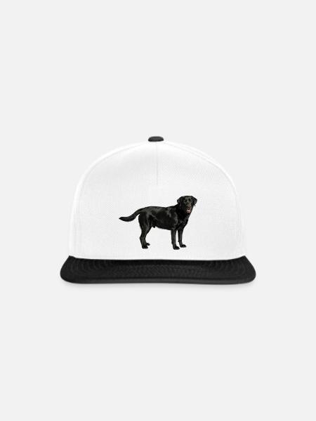 Schwarzer Labrador im Profil - Snapback Cap - Weiß/Schwarz