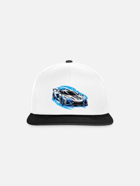 Future Auto Silber – Neon Speed - Snapback Cap - Weiß/Schwarz