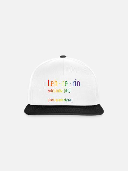 Lehrerin Substantiv Definition Schule Geschenk - Snapback Cap - Weiß/Schwarz