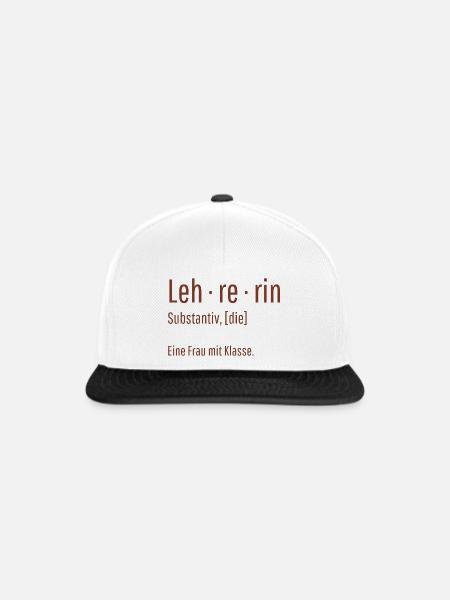 Lehrerin Substantiv Definition Schule Geschenk - Snapback Cap - Weiß/Schwarz
