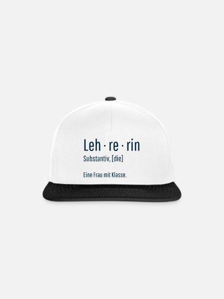 Lehrerin Substantiv Definition Schule Geschenk - Snapback Cap - Weiß/Schwarz