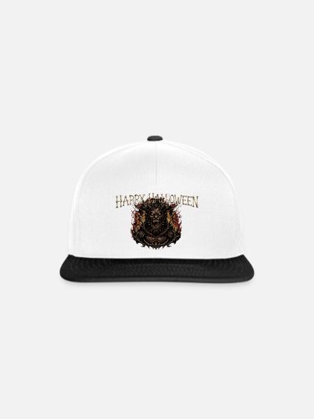 Grusliger Dämon Happy Halloween - Snapback Cap - Weiß/Schwarz