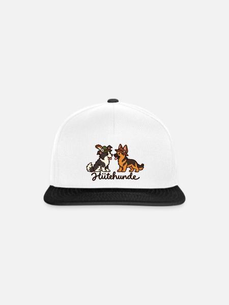 Hütehunde – Border Collie & Schäferhund - Snapback Cap - Weiß/Schwarz