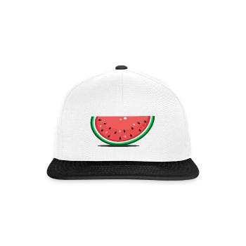 Wassermelone Design Scheibe - Snapback Cap - Weiß/Schwarz - Vorne