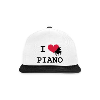 I Love Piano - Snapback Cap - Weiß/Schwarz - Vorne