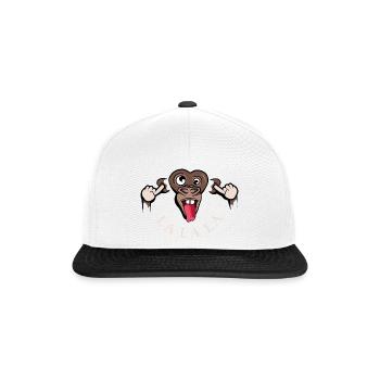 lustiger Affe lalala Symbol Illustration Zunge - Snapback Cap - Weiß/Schwarz - Vorne