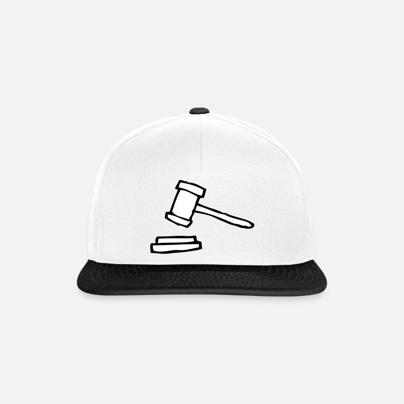 richter hammer gavel - Snapback Cap - Weiß/Schwarz