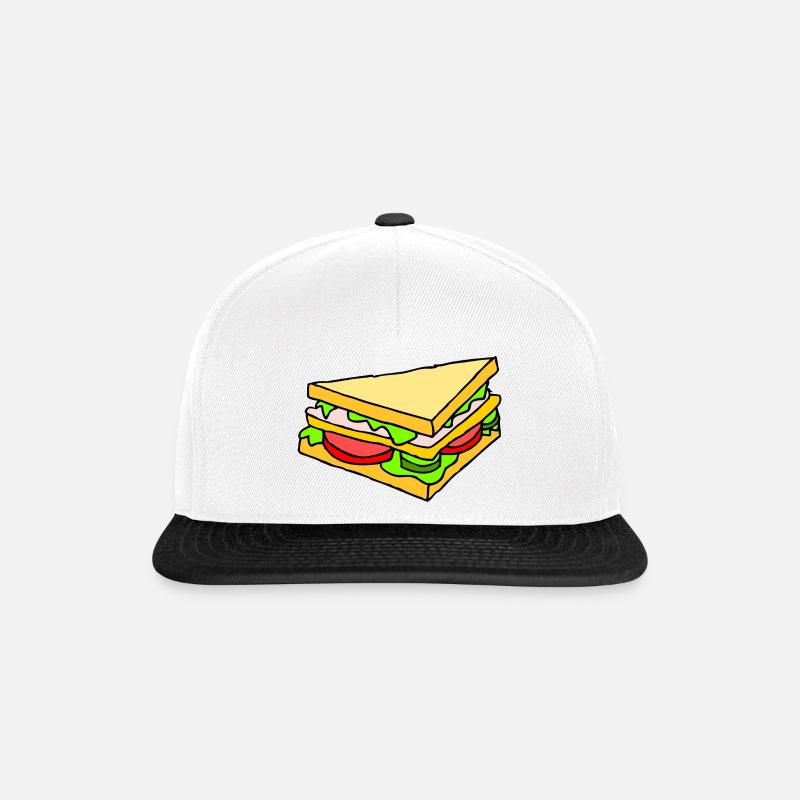 Sandwich / Stulle/ Belegtes Brot - Snapback Cap - Weiß/Schwarz